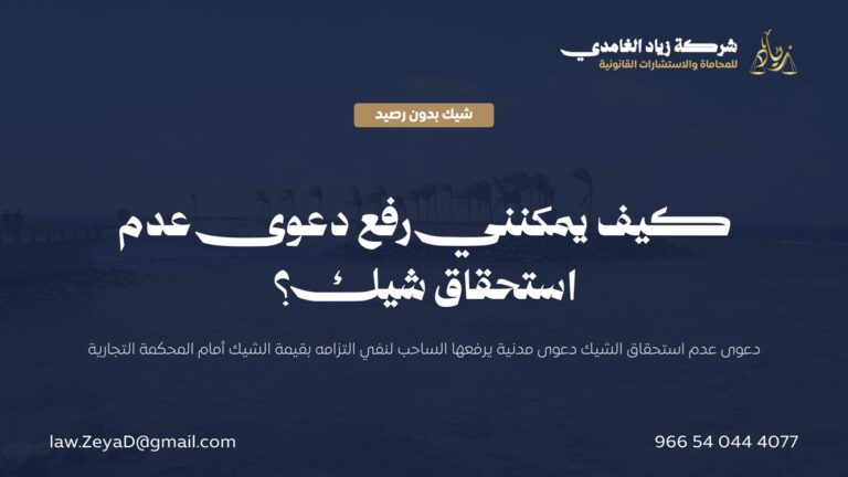 كيف يمكنني رفع دعوى عدم استحقاق شيك؟